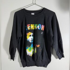 John Lennon, vintage, black, multi-color, sweatshirt. S